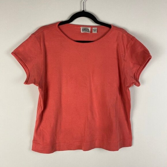 Chico's Tops - Chicos T Shirt Womens 3 US XL Pink Cotton Short Sleeve Top Design